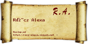 Rácz Alexa névjegykártya