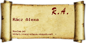 Rácz Alexa névjegykártya
